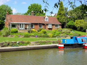 View of Waterside Cottage from across the canal