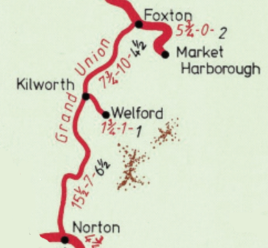 Foxton & Market Harborough Canals Route Map